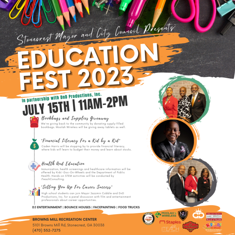 Mayor Jazzmin Cobble and Stonecrest City Council to Host Education Fest 2023